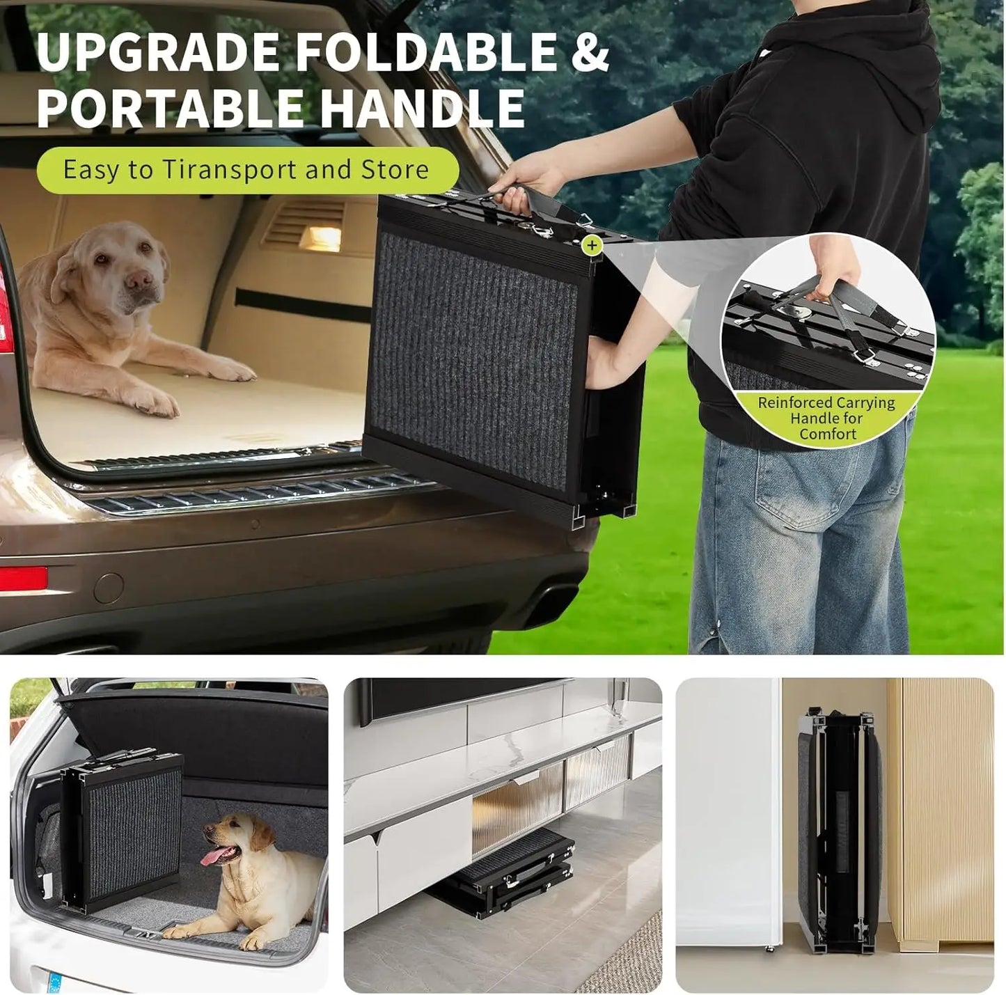 Large Folding Pet Stair Ramps for Truck, SUV
