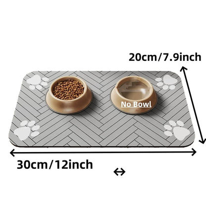 Mat-Absorbent Pet Placemat for Food and Water Bowl with Waterproof Rubber Backing Quick Dry Water Mat