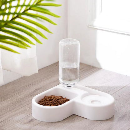 Automatic Pet Feeder & Water Bowl 500ml, Portable Slow Eating Food Dish for Cats & Dogs