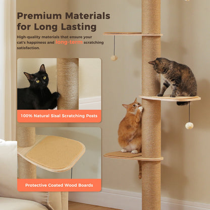 Cat Tree for Indoor Cats Adjustable Height