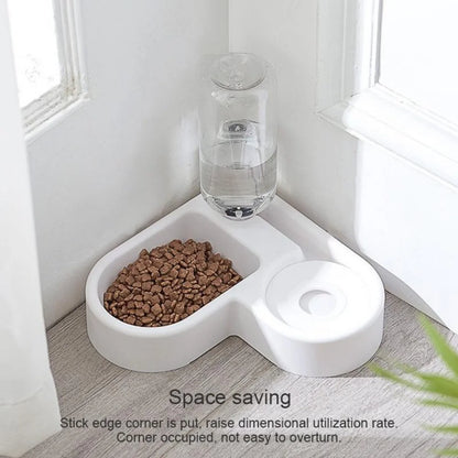 Automatic Pet Feeder & Water Bowl 500ml, Portable Slow Eating Food Dish for Cats & Dogs