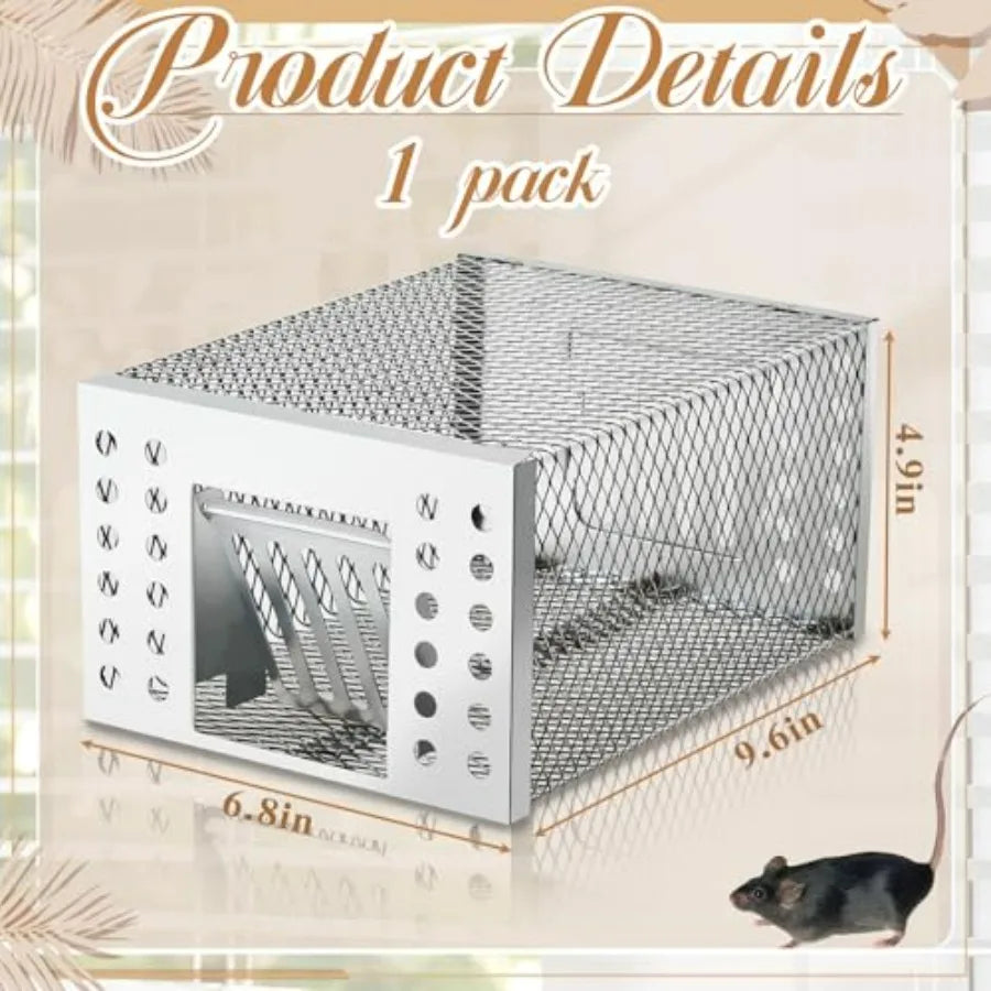 1 Pcs Humane Rat Trap Live Chipmunk Cage Trap for Indoor and Outdoor