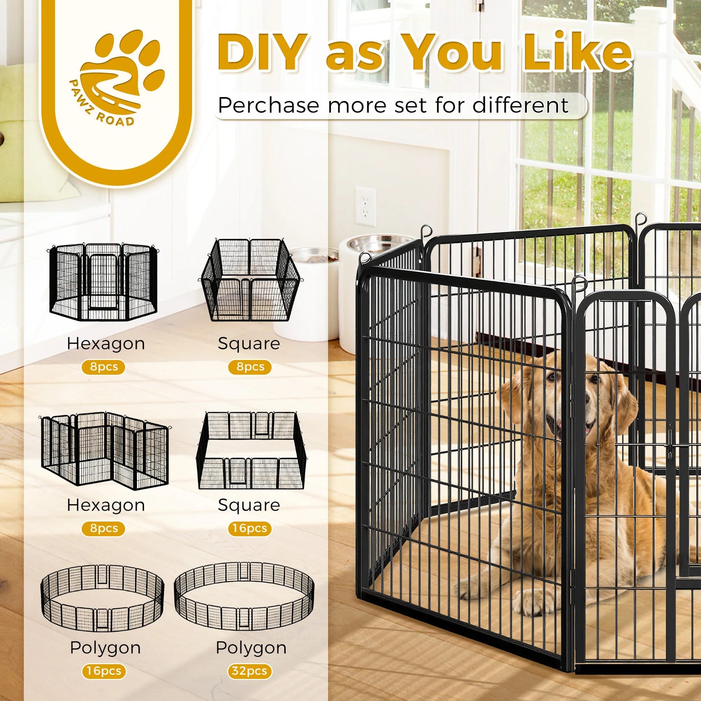Playpen with Door, Outdoor/Indoor Foldable
