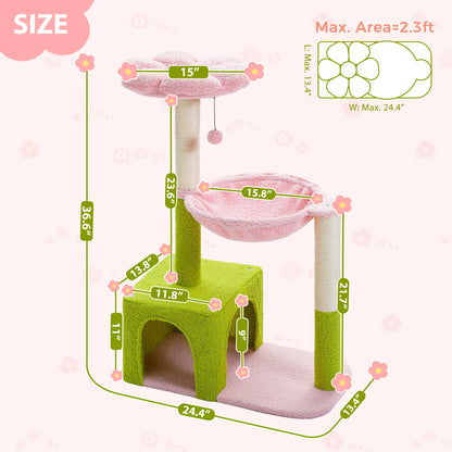 Flower Cat Tree with Sisal Scratching Posts