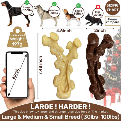 2 Pack Tough Dog Chew Toys for Aggressive Chewers
