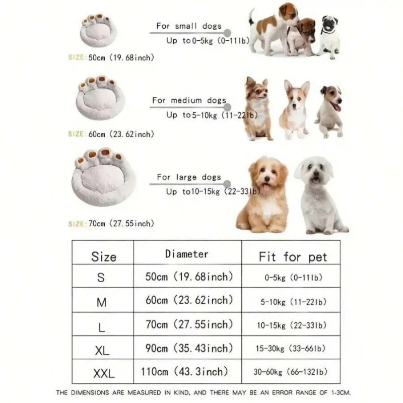 Winter Hot Cute Bear Paw Shaped Pet bed,