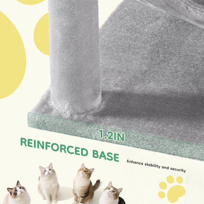 JHK 44In Cat Tree Tall Multi-Cat Climbing Tower Natural Sisal Scratching