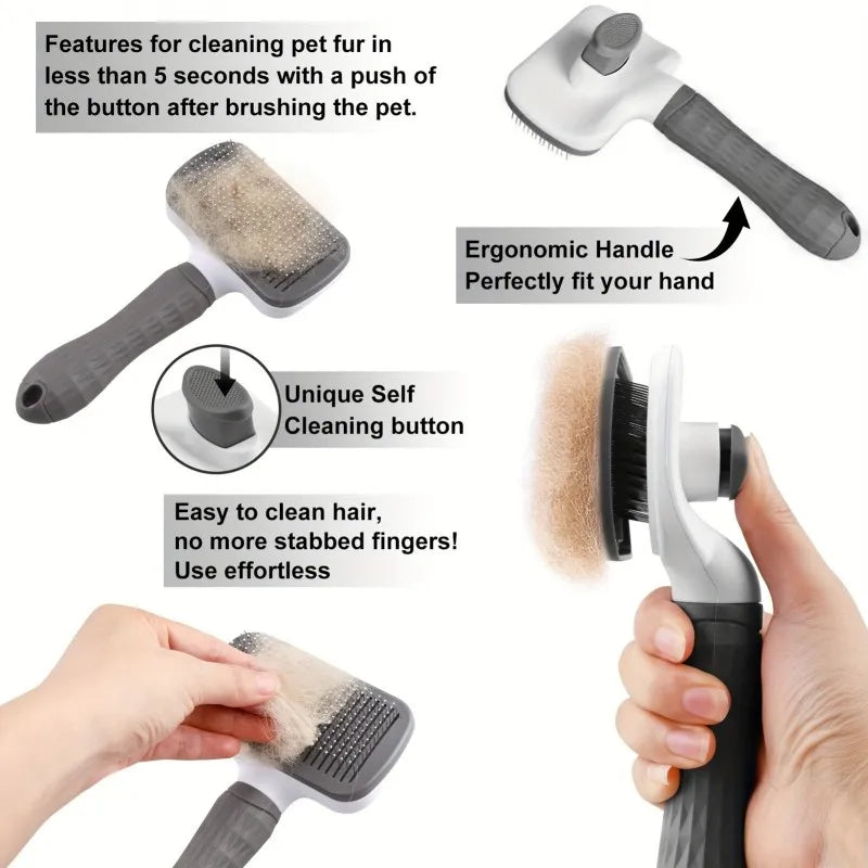 Dual-Use Dog Cat Grooming Brush 20×10×5.5cm