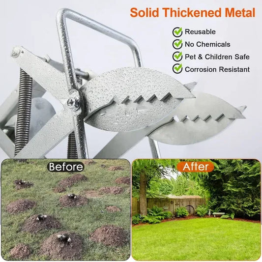 2PCS Easy Setup Mole Traps Outdoor Reusable Scissor Mole Gopher Rodent Control Trap Solid Metal Material For Lawn Garden Yard