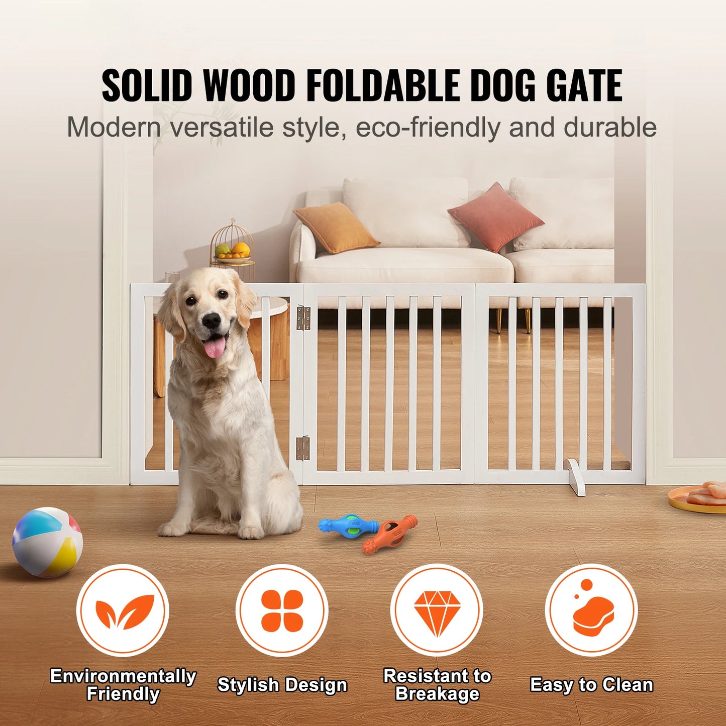 Freestanding Pet Gate Expandable Dog Barrier