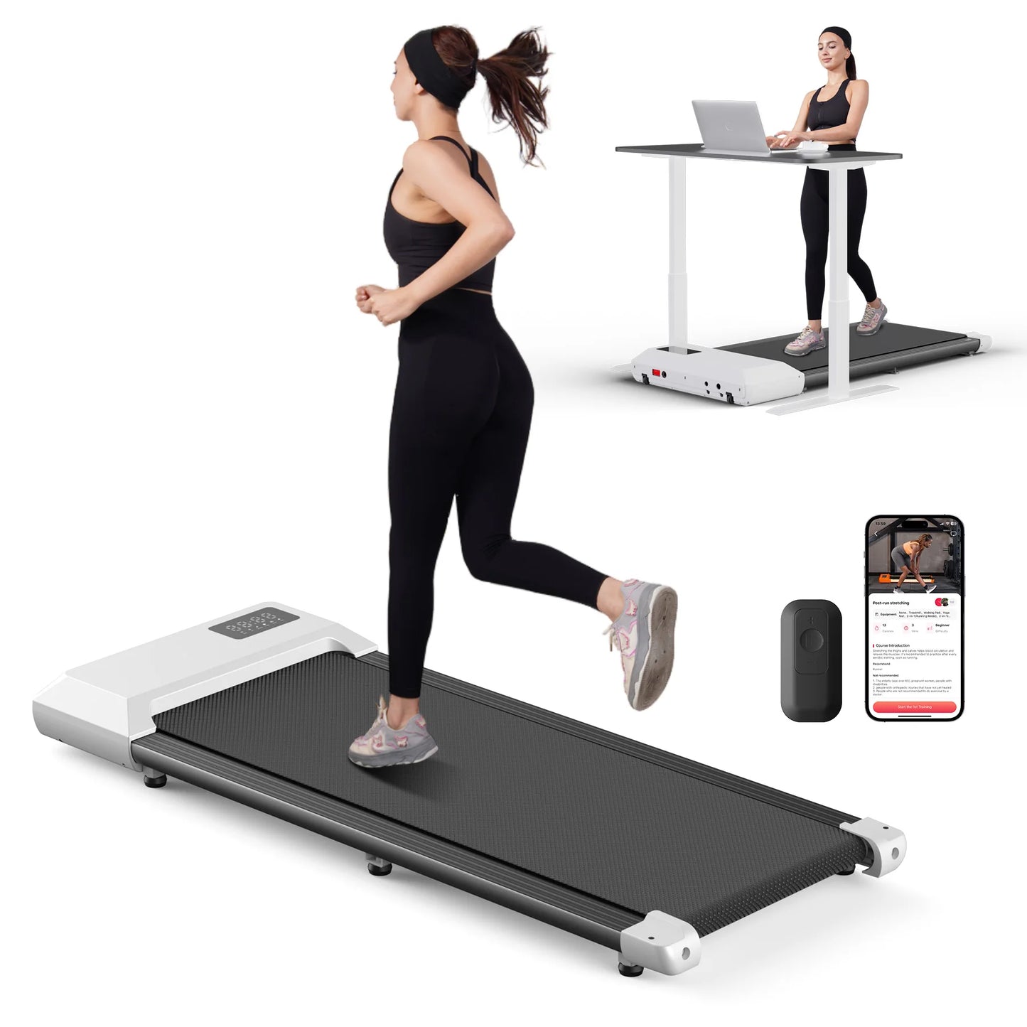 300lbs Treadmill  2in1 Walking Running Fitness Exercise Machine