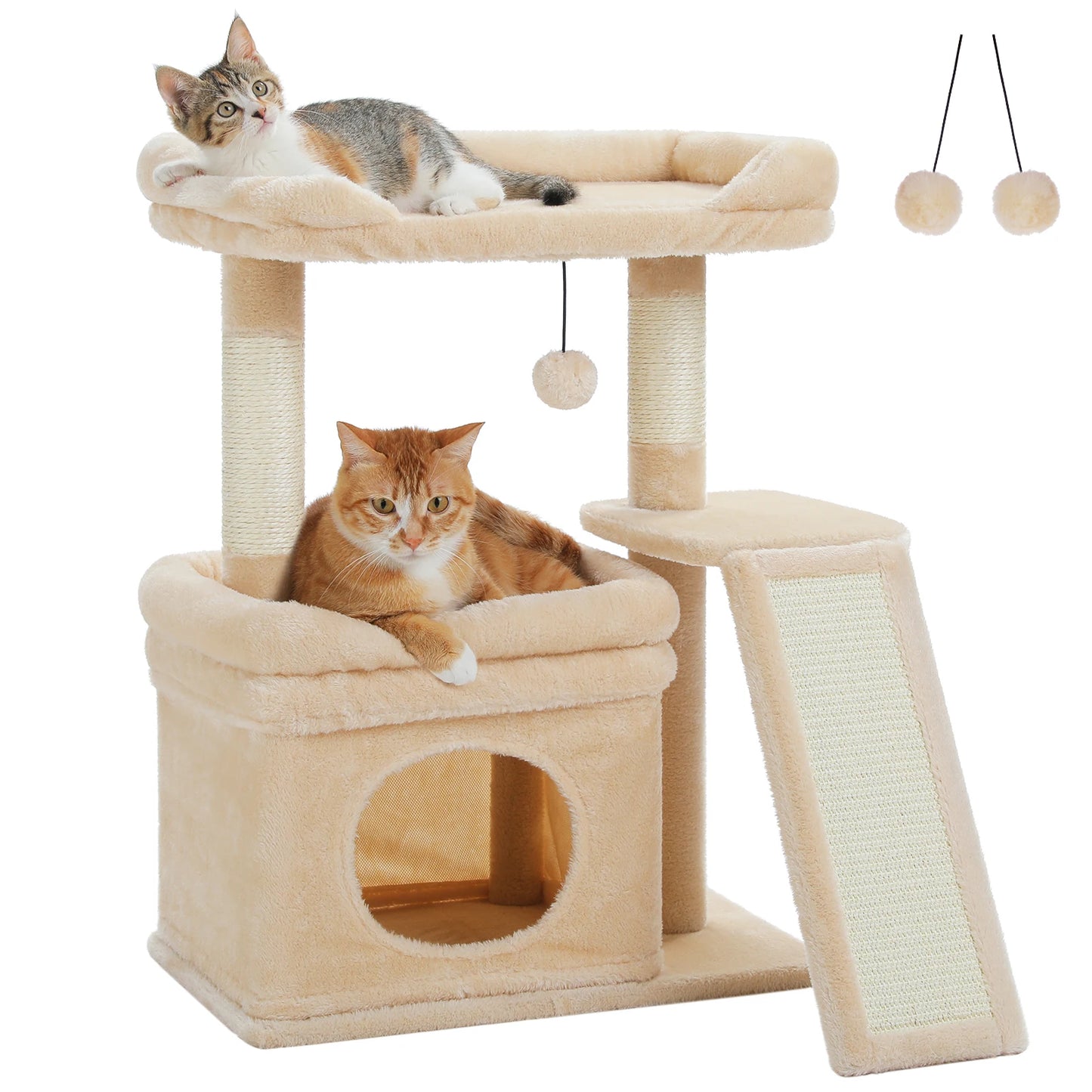 Small Cat Tree Sisal Scratching Post and Pad Wide Top Perch Large Cat Condo Cat Scratchers