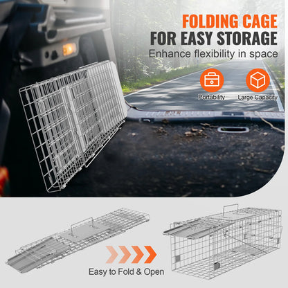 Live Animal Cage Trap Humane for Rabbits Stray Cats Squirrels Raccoons Groundhog