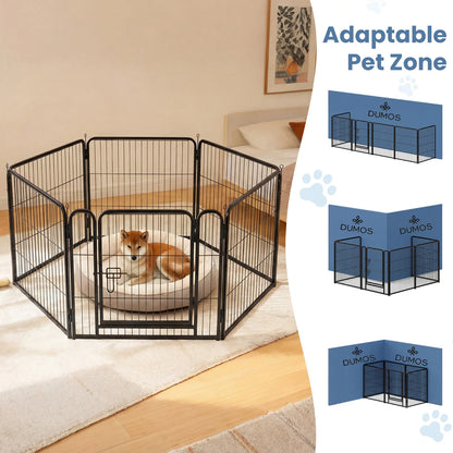 JHK 6 Panels Metal Dog Playpen Pet Fence 24 Inch to 40 Inch Foldable Large Dog Puppy Exercise for Yard Gate Camping Outdoor