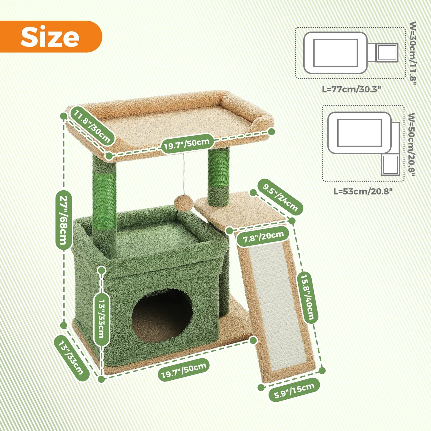 Small Cat Tree Sisal Scratching Post and Pad Wide Top Perch Large Cat Condo Cat Scratchers