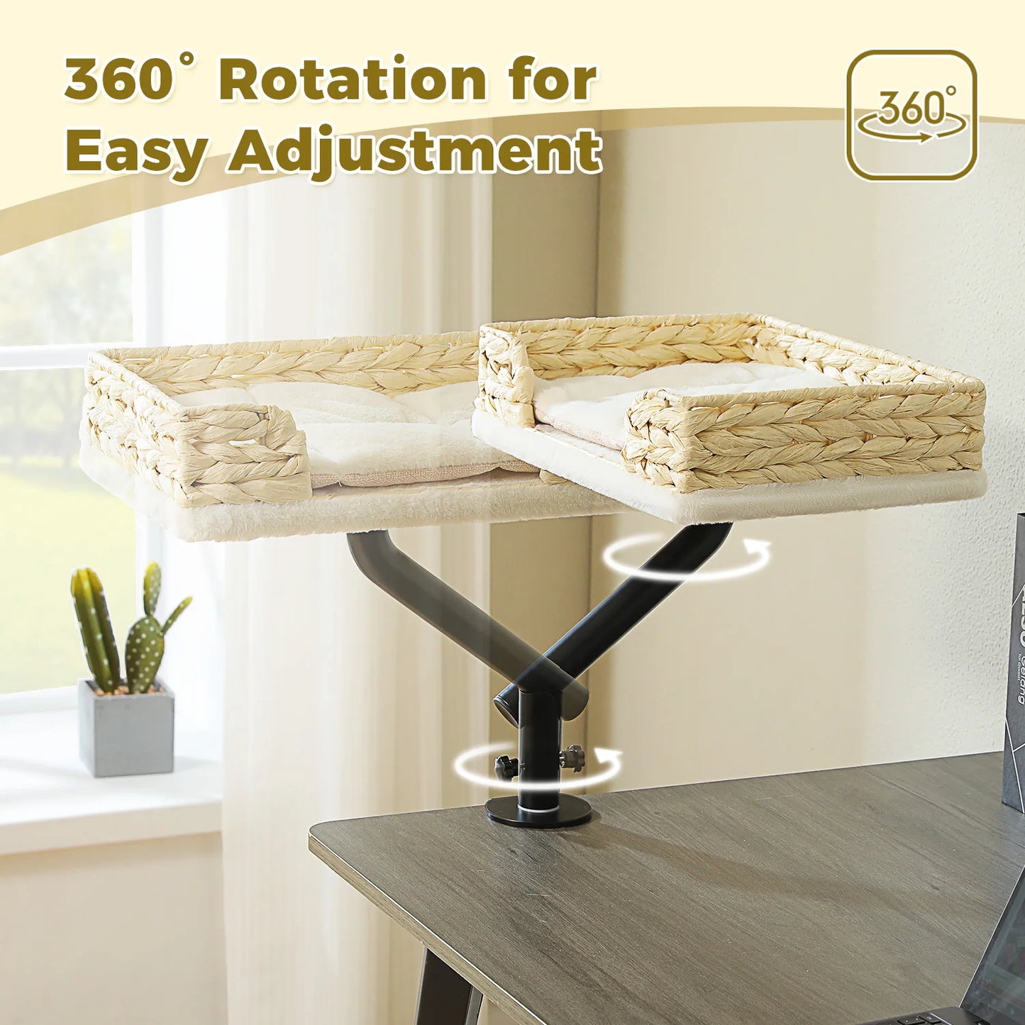 360° Rotatable Cat Bed Stand for Indoor Cats,