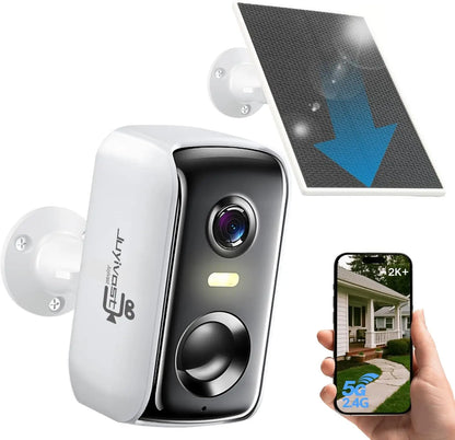 Wireless Outdoor Security Camera with AI Motion Detection, Solar Power, 2K Night Vision, Two-Way Talk