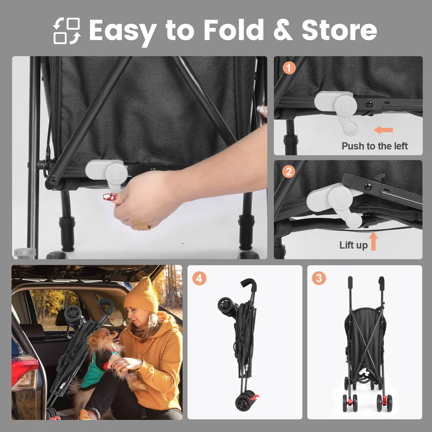 Wedyvko Pet Dog Stroller