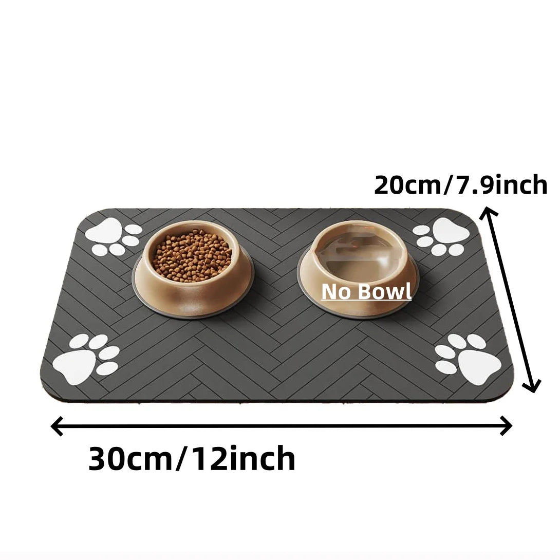 Mat-Absorbent Pet Placemat for Food and Water Bowl with Waterproof Rubber Backing Quick Dry Water Mat