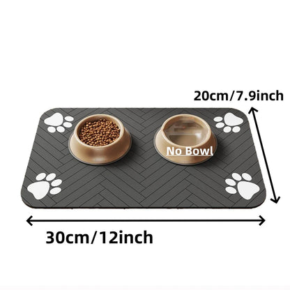 Mat-Absorbent Pet Placemat for Food and Water Bowl with Waterproof Rubber Backing Quick Dry Water Mat