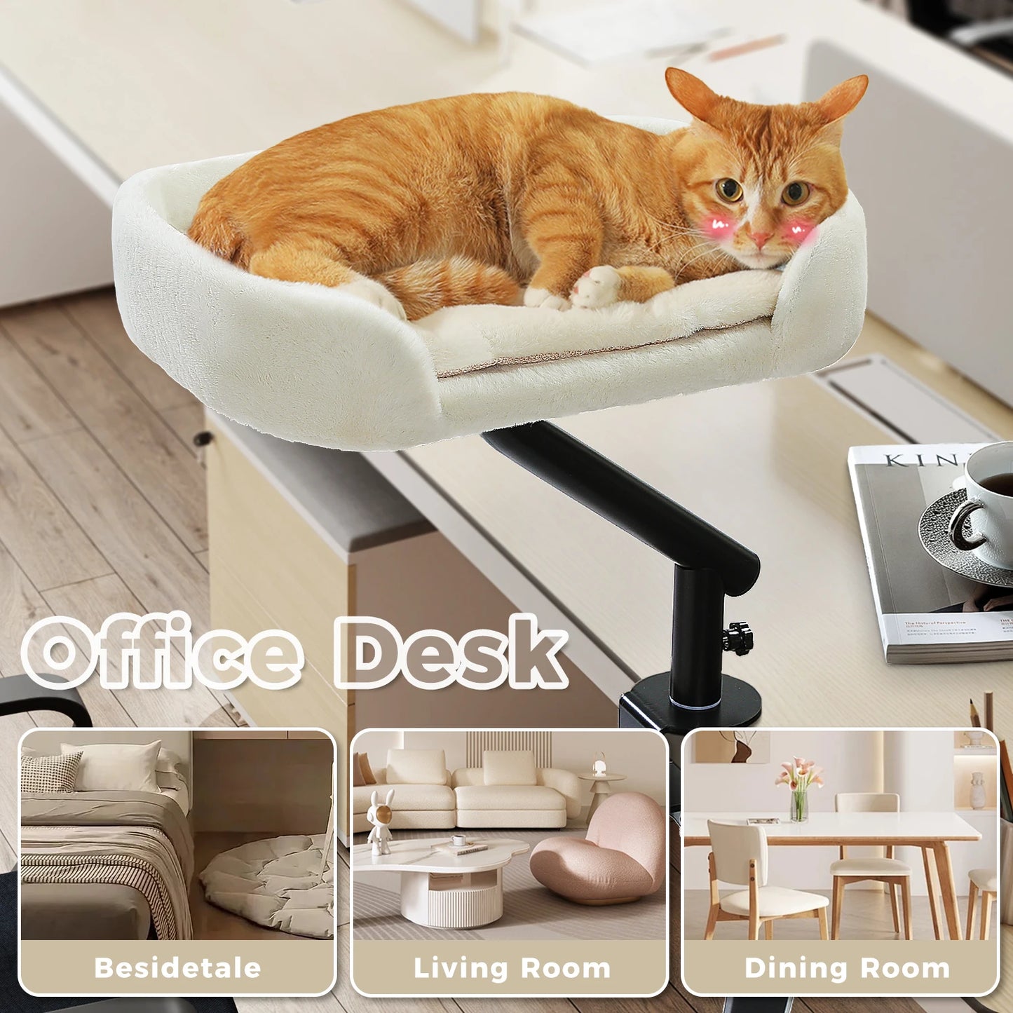 360° Rotatable Cat Bed Stand for Indoor Cats,