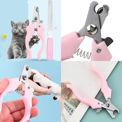 10PCS Pet Grooming Kit: Self-Cleaning Brush, Massage Glove, Nail Clipper & Flea Comb for Cats & Dogs