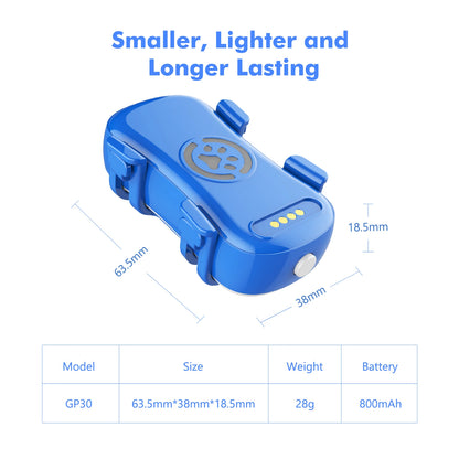 GPS Pet Tracker for Dogs Cats Real Time Tracking Unlimited Distance QR Code Anti-Lost Locator with 1-year Service