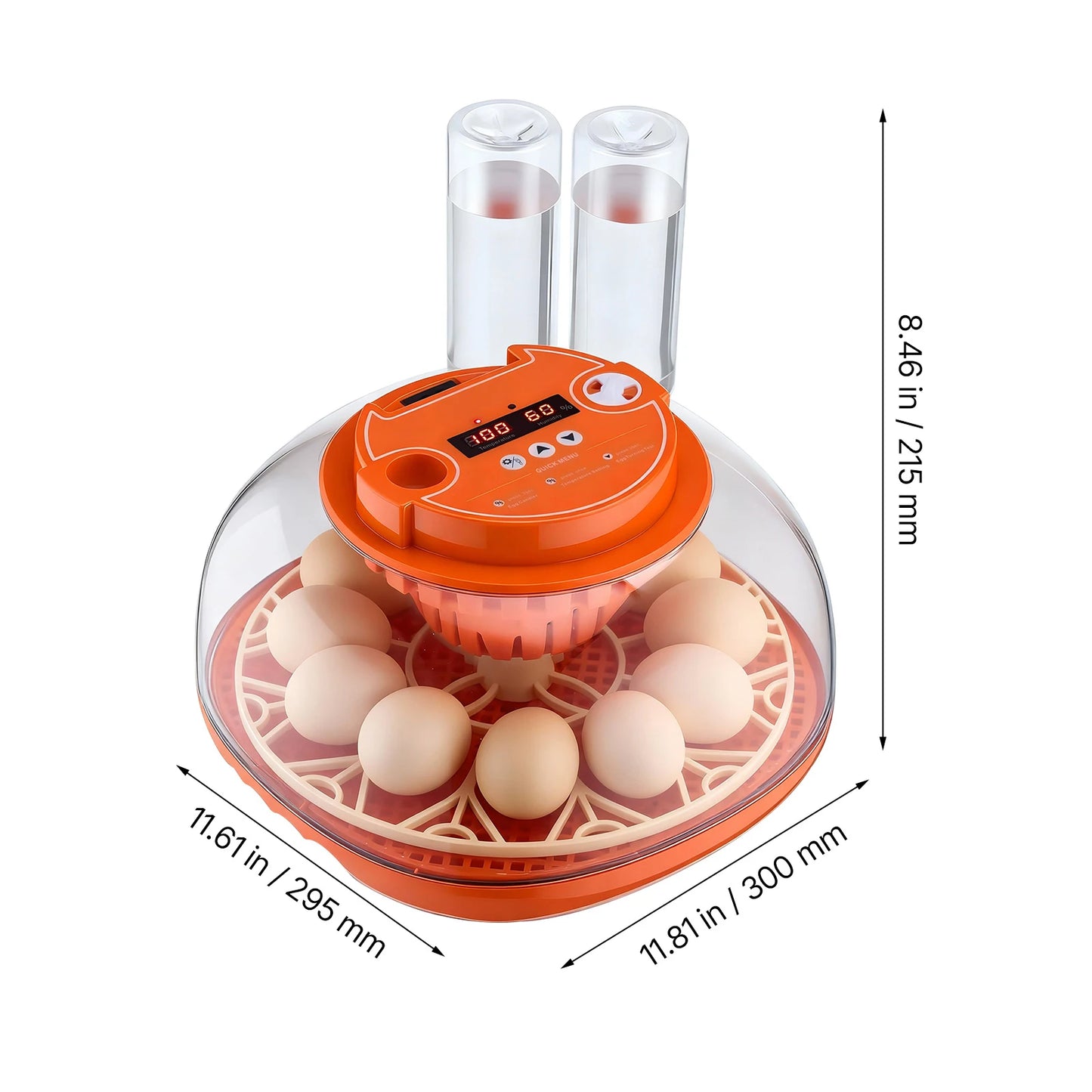 SucceBuy Egg Incubator with LED Candler Temperature Display, Auto Humidity Control