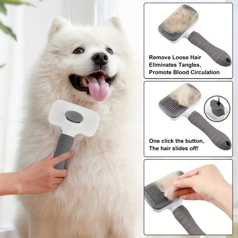 Dual-Use Dog Cat Grooming Brush 20×10×5.5cm