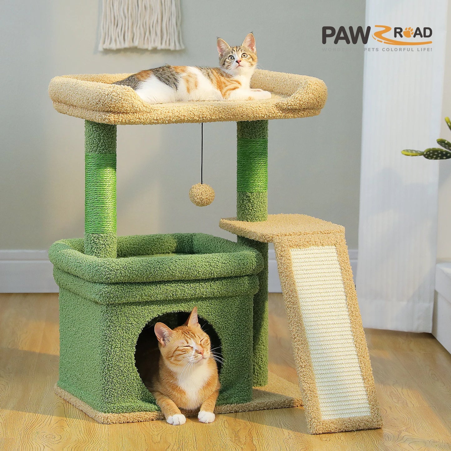 Small Cat Tree Sisal Scratching Post and Pad Wide Top Perch Large Cat Condo Cat Scratchers