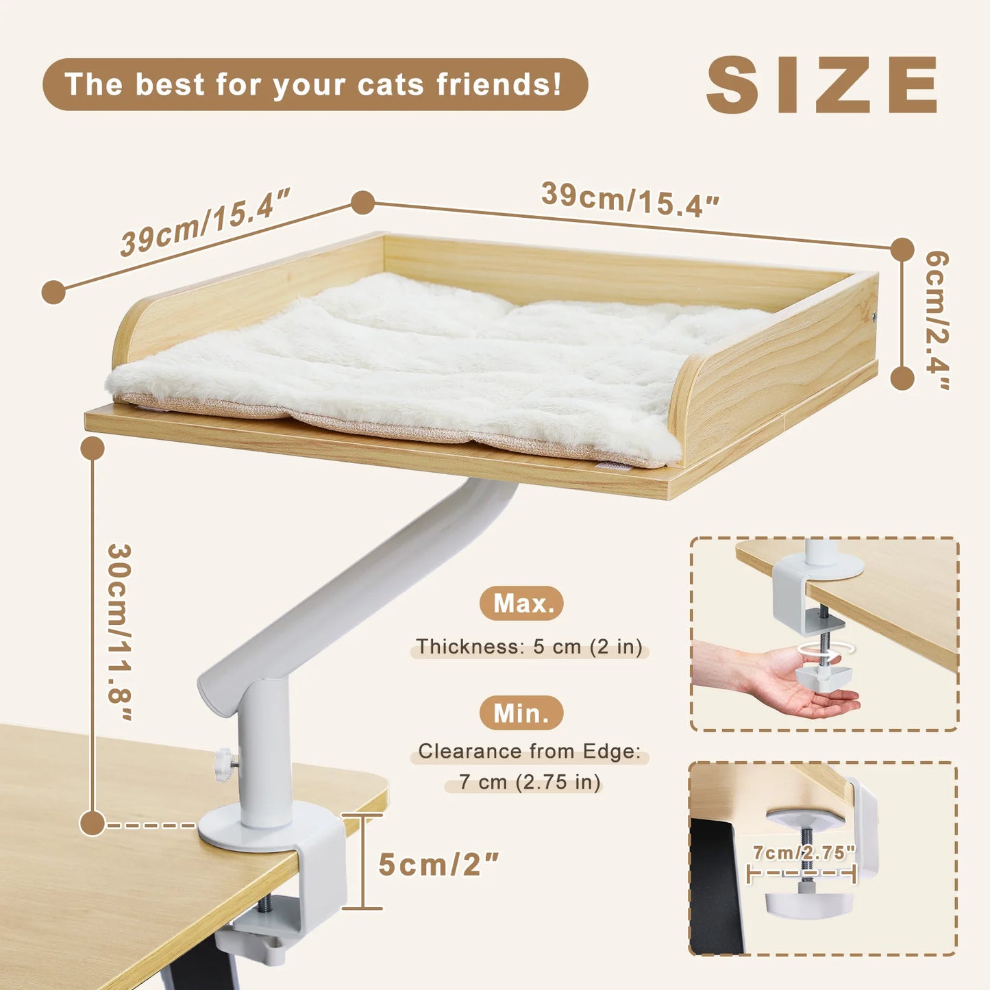 360° Rotatable Cat Bed Stand for Indoor Cats,