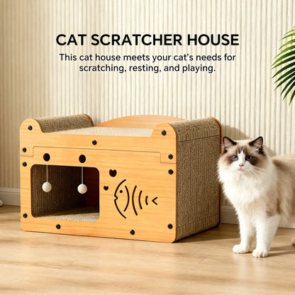 Cat Scratching Board And Resting Bed