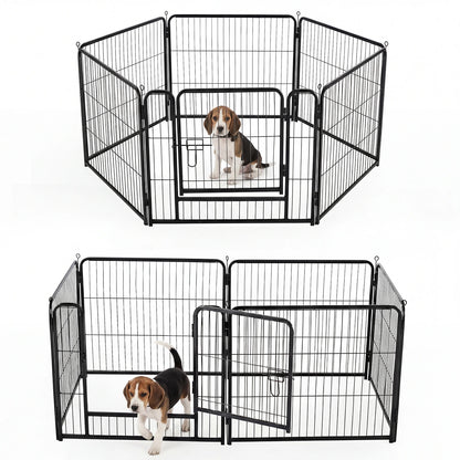 JHK 6 Panels Metal Dog Playpen Pet Fence 24 Inch to 40 Inch Foldable Large Dog Puppy Exercise for Yard Gate Camping Outdoor