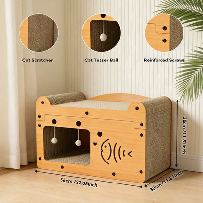 Cat Scratching Board And Resting Bed